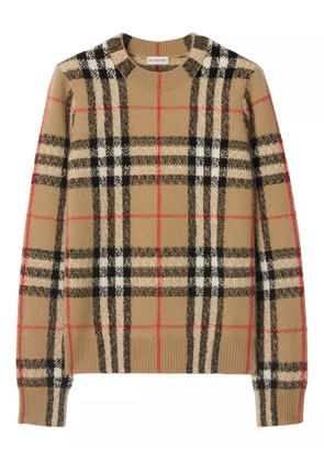 Burberry checked cashmere sweater - Neutrals