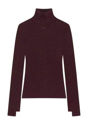 Courrèges mock-neck long-sleeve sweater - Red