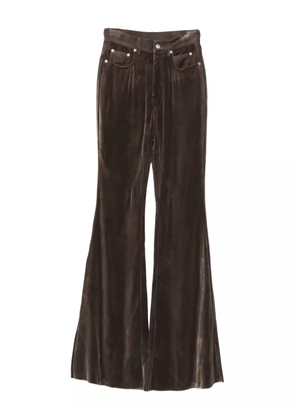 Rick Owens velvet flared trousers - Brown