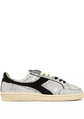 Diadora metallic-leather panel sneakers - Silver