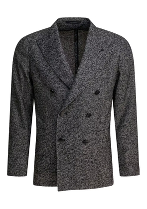 Tagliatore double-breasted textured jacket - Black