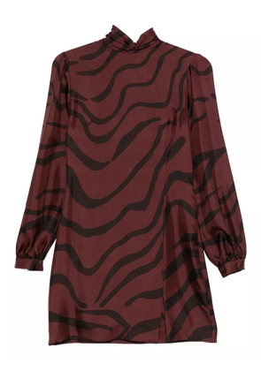 Raquel Diniz high-neck wave-print mini dress - Red