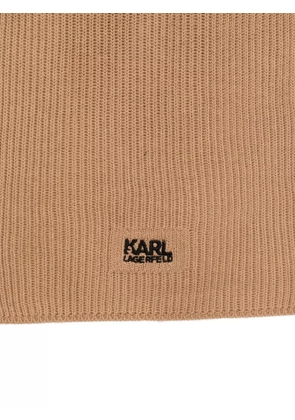 Karl Lagerfeld ribbed cotton scarf - Neutrals