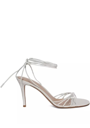 Gianvito Rossi 85mm lace-up leather sandals - White
