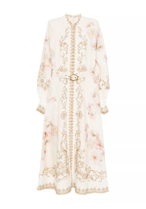 ZIMMERMANN floral-print buttoned dress - Neutrals