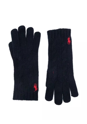 Polo Ralph Lauren logo-embroidered knitted gloves - Blue