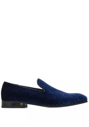 Ferragamo velvet loafers - Blue