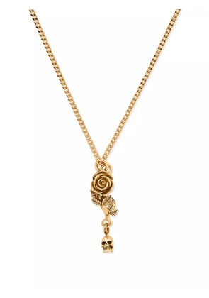 Emanuele Bicocchi Rose & Skull pendant necklace - Gold