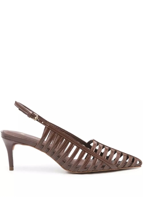 CARRANO 70mm leather slingback pumps - Brown