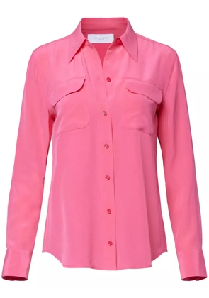 Equipment flap-pocket silk shirt - Pink