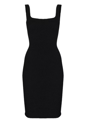 Hunza G seersucker square neck mini dress - Black