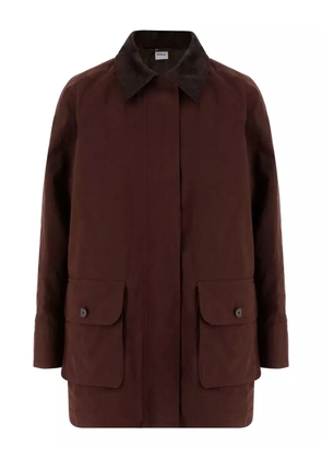 ASPESI contrast-collar patch-pocket coat - Brown
