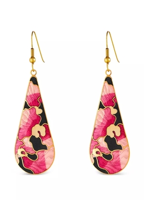 Susan Caplan Vintage 1980s floral-embellishment drop earrings - Gold