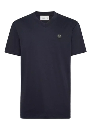 Philipp Plein logo-appliqué V-neck T-shirt - Blue