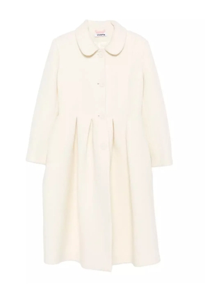 Vivetta Peter Pan collar-pleated coat - Neutrals