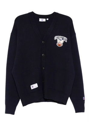 CHOCOOLATE x Russell Athletic bear-embroidered cardigan - Blue