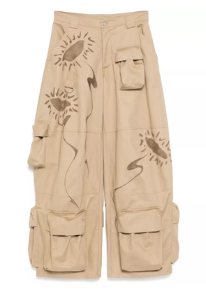 Collina Strada Daisy Garden cargo trousers - Neutrals
