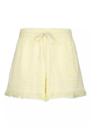 ZIMMERMANN Coco fringed jacquard shorts - Yellow