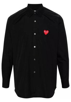 Comme Des Garçons Play Heart-patch poplin shirt - Black