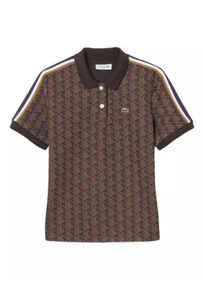 Lacoste geometric-pattern polo top - Brown