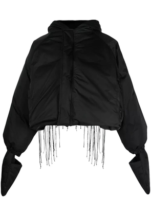 Yohji Yamamoto embroidered mitten-cuff jacket - Black