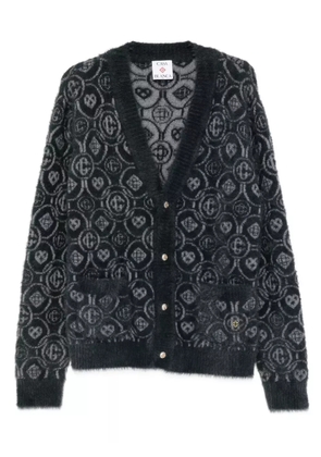 Casablanca logo-pattern V-neck cardigan - Grey