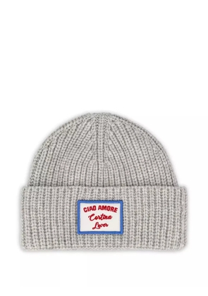 Giada Benincasa ribbed-knit logo-patch beanie - Grey
