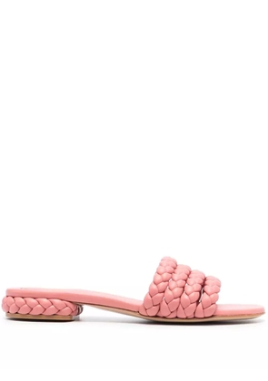 Gianvito Rossi braided-leather flat sandals - Pink