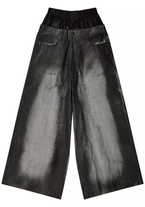 Melitta Baumeister distressed-finish wide-leg jeans - Black