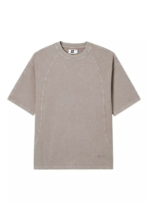izzue curved-hem cotton T-shirt - Neutrals