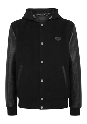 Philipp Plein panelled hooded jacket - Black
