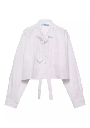 Prada bow-collar patch-pocket shirt - White