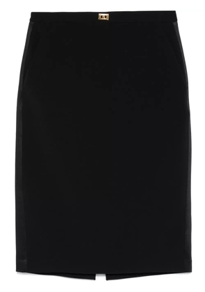 Elisabetta Franchi satin-trim crepe midi skirt - Black