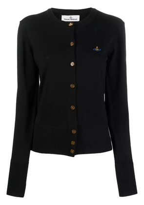 Vivienne Westwood Orb-embroidered wool cardigan - Black