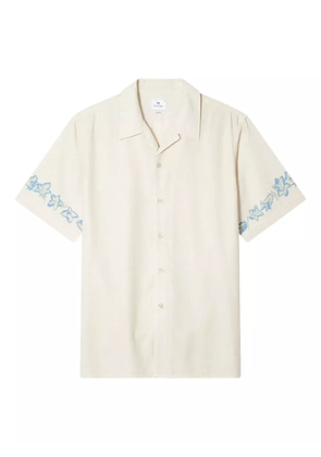 PS Paul Smith revere-collar floral-embellishment shirt - Neutrals