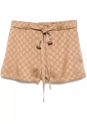 Gucci GG satin shorts - Brown