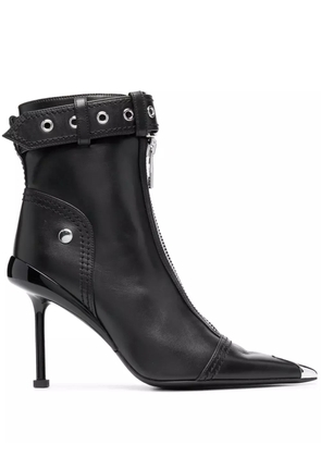 Alexander McQueen buckle-fastening leather ankle boots - Black