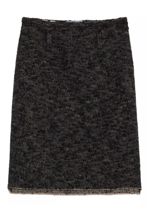 Prada triangle-logo tweed skirt - Black
