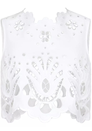 Dolce & Gabbana cut-out cotton crop top - White