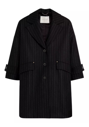 Mackintosh pinstripe cocoon coat - Black