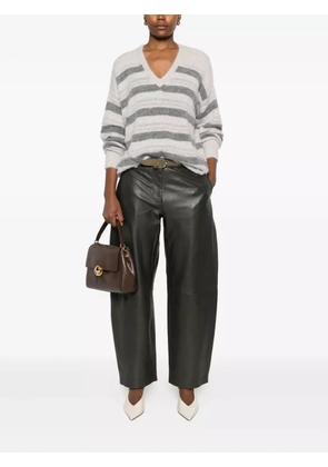 TWINSET striped V-neck sweater - Grey