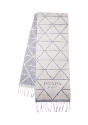 Prada Pre-Owned 2020s geometric-pattern cashmere scarf - Grey