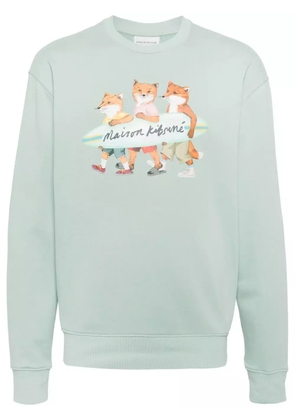 Maison Kitsuné signature fox motif cotton sweater - Blue