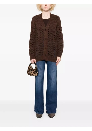 TWINSET button-front open-knit cardigan - Brown