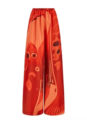 Ferragamo silk palazzo trousers - Red