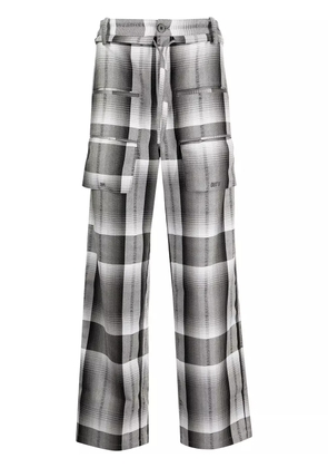 Off Duty Loco checked straight leg trousers - Grey