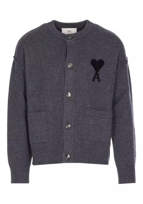 AMI Paris Ami De Coeur button-up cardigan - Grey