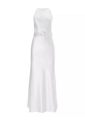 IL VOLO Erika belted halterneck dress - White