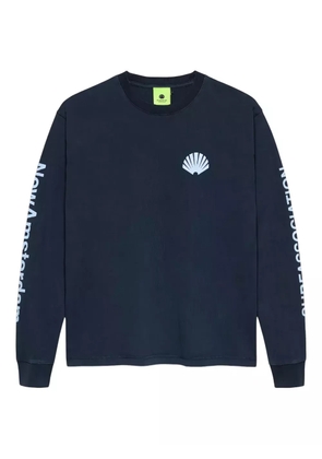 NEW AMSTERDAM shell-print long-sleeves sweatshirt - Blue