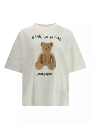 Palm Angels teddy bear print cotton T-shirt - White